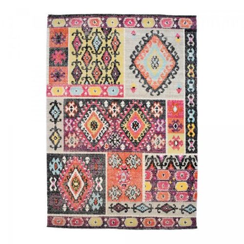 Tapis Extérieur 120x170 Tissé Kilim Rouge Et Orange Ext Lahors
