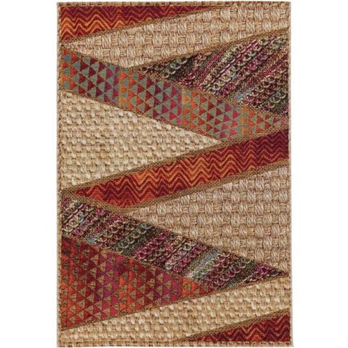 Tapis D'extérieur Kenya Beige/Rouge 160x235 Cm - Tapis Outdoor Pour Balcon, Terrasse Et Jardin