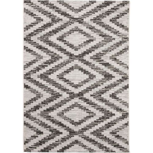 Tapis D'extérieur Cleo Blanc & Noir 200x290 Cm - Tapis Outdoor Pour Balcon, Terrasse Et Jardin