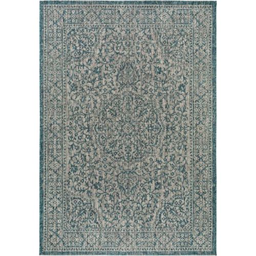 Tapis D'extérieur Cleo Bleu 200x290 Cm - Tapis Outdoor Pour Balcon, Terrasse Et Jardin