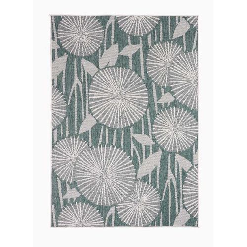 Tapis Extérieur, Kilim Reversible 60x110 Lyn2 Ax Reversible Vert Et Crème