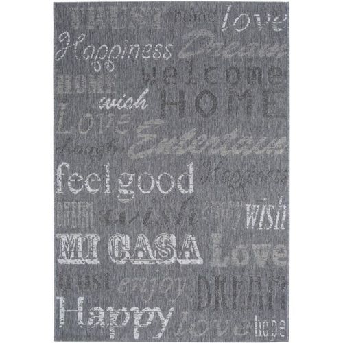 Tapis D'extérieur Capri Gris 160x230 Cm - Tapis Outdoor Pour Balcon, Terrasse Et Jardin