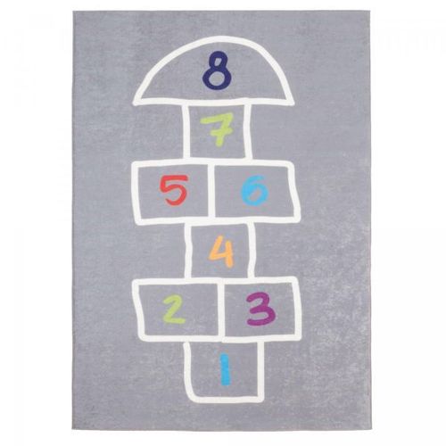 Tapis Enfant 160x230 Lavable 30° Impnum 22 Gris Et Blanc