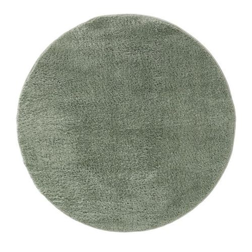Benuta Essentials Tapis À Poils Longs Rond Soda Vert Clair Diamètre 160 Cm Rond