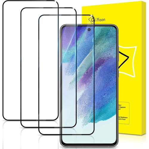 Lot De 3, Verre Trempé Pour Samsung Galaxy S21 Fe 5g/4g [Couverture Complète] [Vitre Protecteur 9h Dureté] [Sans Bulles] [Anti-Rayures] Film Protection Écran