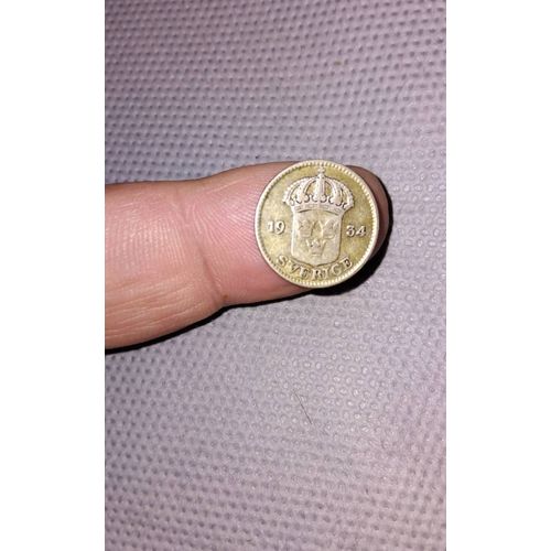 Monnaie Argent 25 Ores Suède 1934