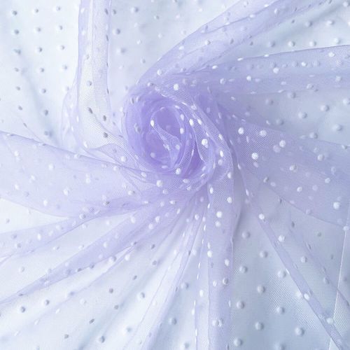 Tulle À Pois Noir/Blanc 45x155cm,Maille Tachetée,Filet Doux,Tissu Commandé Pour Bricolage,Poupée Faite À La Main,Artisanat,Couture,Robe En Déclin - Type Purple(White Spot)-45x155cm(17inx61in)