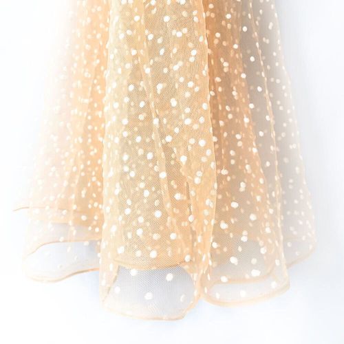 Tulle À Pois Noir/Blanc 45x155cm,Maille Tachetée,Filet Doux,Tissu Commandé Pour Bricolage,Poupée Faite À La Main,Artisanat,Couture,Robe En Déclin - Type Khaki(White Spot)-45x155cm(17inx61in)