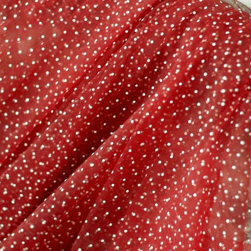 Tulle À Pois Noir/Blanc 45x155cm,Maille Tachetée,Filet Doux,Tissu Commandé Pour Bricolage,Poupée Faite À La Main,Artisanat,Couture,Robe En Déclin - Type Wine Red(White Spot)-45x155cm(17inx61in)