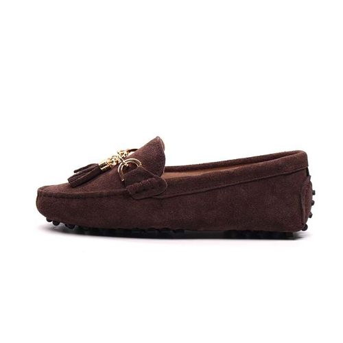 Chaussures Mocassins Décontractés En Cuir Véritable Pour Femmeschaussures Plates Enfilerà La Mode