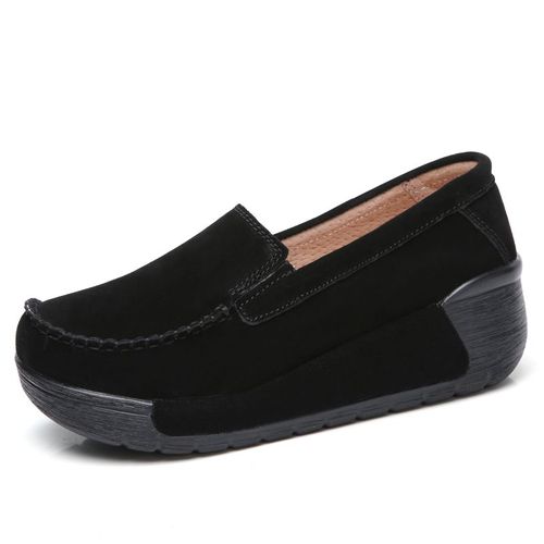 Chaussures Mocassins Plateforme Pour Femmeschaussures Bout Rondà Enfilerbleuà La Modeautomne Et Printemps