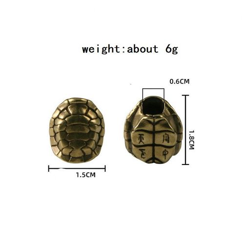 Coquillage De Tortue De Longévité En Cuivre,Lettrage De Perles De Couteau,Paracorde Tissée,Lanière,Pendentif,Bijoux Porte-Bonheur,Outil Edc Bricolage,Accessoires De Breloqu - Type Turtle Shell 1pcs