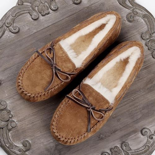 Chaussures Mocassins En Cuir Véritable Pour Femmesfourrure Naturellechaussures Platesmocassins Décontractésgrande Taillehivernouvelle Modemarque Supérieure