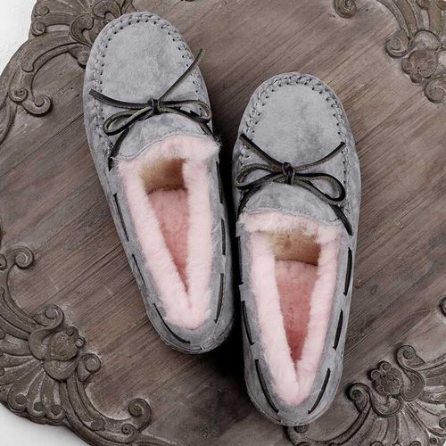 Chaussures Mocassins En Cuir Véritable Pour Femmesfourrure Naturellechaussures Platesmocassins Décontractésgrande Taillehivernouvelle Modemarque Supérieure