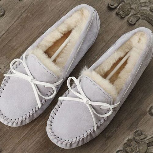 Chaussures Mocassins En Cuir Véritable Pour Femmesfourrure Naturellechaussures Platesmocassins Décontractésgrande Taillehivernouvelle Modemarque Supérieure