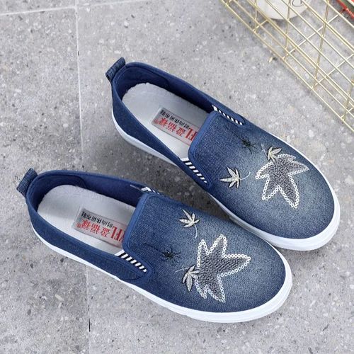 Chaussures Chaussures Plates Enfiler Pour Femmesen Toileclassiquesnoiresdécontractéesblanchesà La Modea5241c