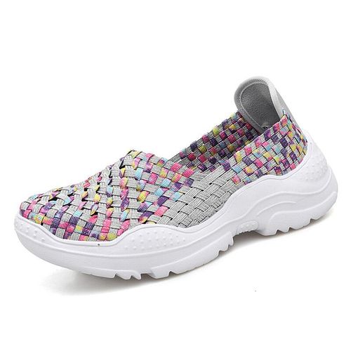 Baskets D'été À La Mode Pour Femmes,Chaussures À Plateforme,Tissées,Décontractées,À Enfiler,De Haute Qualité,Souples Et Respirantes,Mocassins,Taille 42