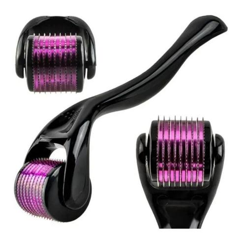 Derma Roller, 0.5 Mm Dermaroller Visage, Roller Micro Aiguille Pour Stimule Repousse Cheveux/Pousse Barbe - 540 Aiguilles-Violet 