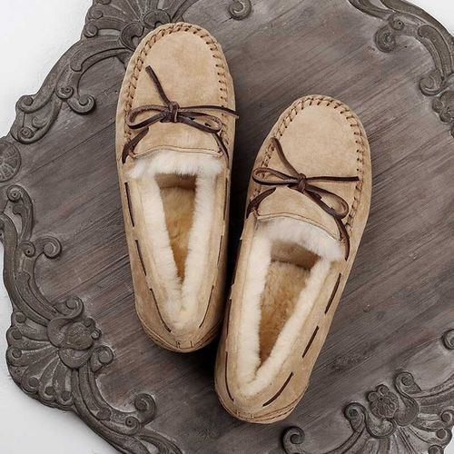 Chaussures Mocassins En Cuir Véritable Pour Femmesfourrure Naturellechaussures Platesmocassins Décontractésgrande Taillehivernouvelle Modemarque Supérieure
