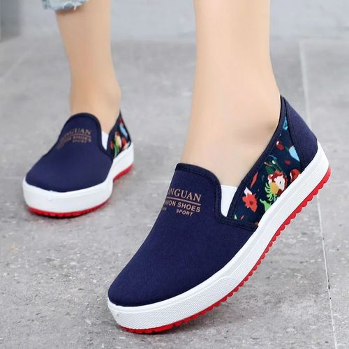 Chaussures Chaussures Plates Enfiler Pour Femmesen Toileclassiquesnoiresdécontractéesblanchesà La Modea5241c