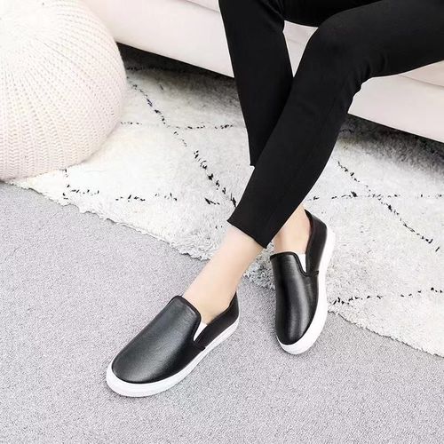 Chaussures Chaussures Plateforme En Cuir De Style Collège Pour Femmesmocassins Décontractésappartements Enfiler Pour Damesnoirgarder Au Chaudhiver