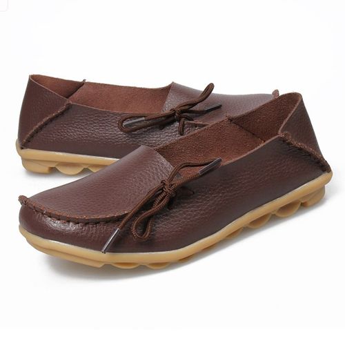 Chaussures Mocassins Plats En Cuir Naturel Pour Femmeschaussures De Conduite Confortables La Mode
