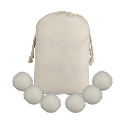 Intirilife Set de 6 boules de séchage en coton Blanc de 7 cm de diamètre - Pour réduire le temps de séchage Consommation d'électricité Usure et plis