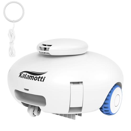 Robot Piscine - kalamotti Robot Nettoyeur pour Piscine de fond 60 m² - Kalamotti aspirateur - Batterie 140 min + Vitesse de déplacement: 16 M/min