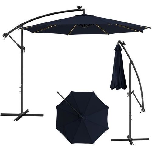 Parasol Déporté Inclinable 3m Avec 112 Lumières Led - Costway