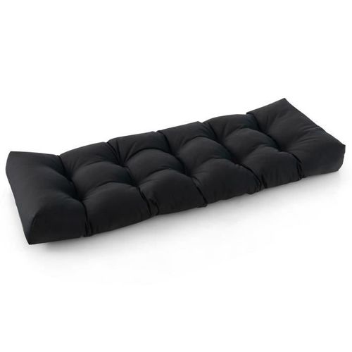 Costway Coussin De Banc De 15cm D'épaisseur 132x49x15cm Rebond Ultra Doux Et Rapide Pour Tabouret De Rangement/Banc De Jardin, Noir