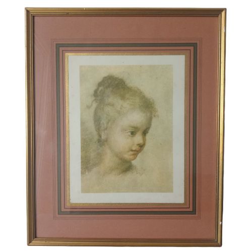 Ancien Dessin Portrait De Jeune Fille - Rosalba Carriera (1675-1757)