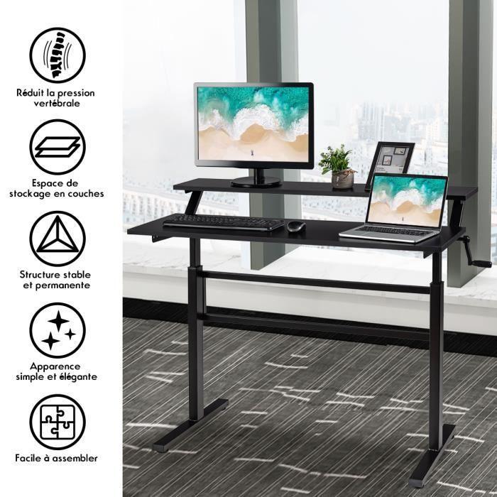 Costway bureau informatique table de l'ordinateur avec tablette