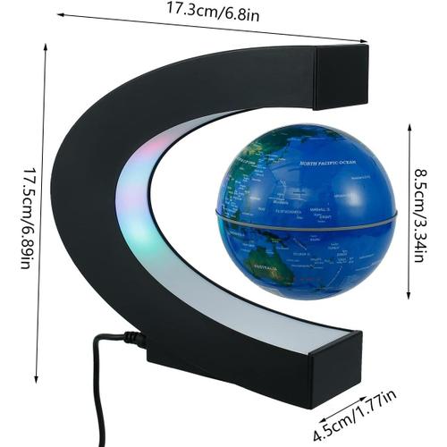 Globe terrestre magnétique multicolore, globe en lévitation