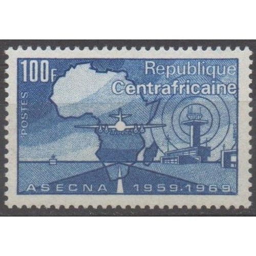 Centrafrique Timbre Navigation Aérienne , Asecna 1969