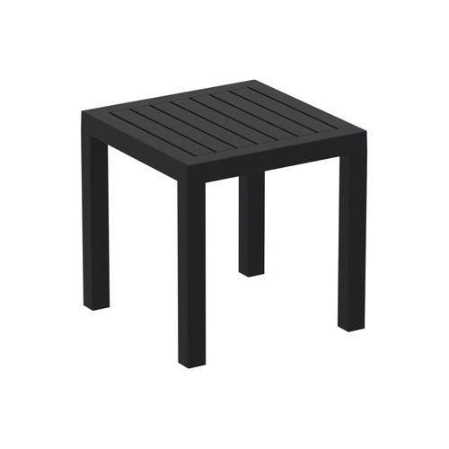 Petite Table De Jardin En Plastique Noir Résistante Aux Intempéries 45x45x45 Cm Mdj10203