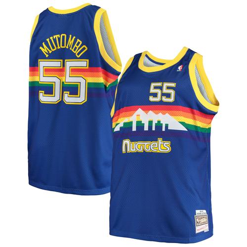 Maillot Homme Mitchell & Ness Dikembe Mutombo Royal Denver Nuggets Big & Tall Hardwood Classics