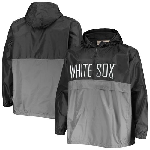 Veste Anorak À Demi-Zip Pour Hommes, Noir/Gris, Chicago White Sox Big & Tall Split Body
