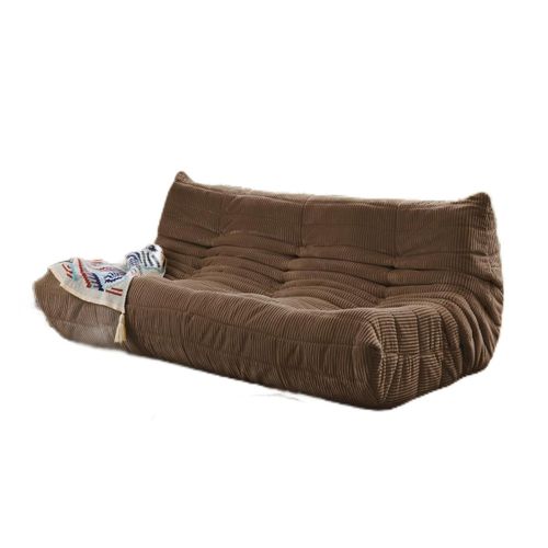 Togo Loveseat - Brown - No-Assembly, Double-Layer Foam Comfort, Ergonomic Support, Soft-Touch Fabric Upholstery