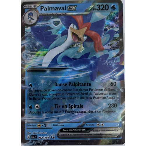 Carte Pokémon - Palmaval Ex - 052/193 - Ex - Sv2 Evolution À Paldea