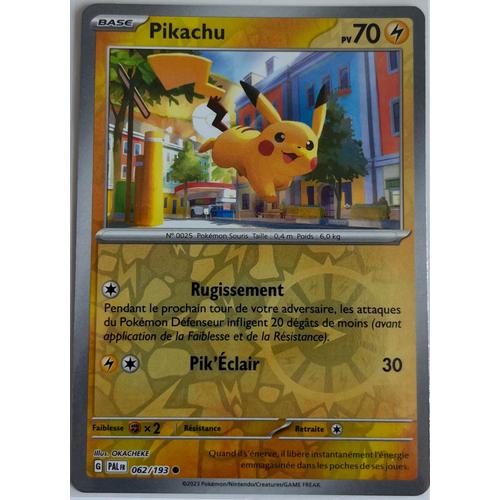 Carte Pokémon - Pikachu - 062/193 - Reverse - Sv2 Evolution À Paldea