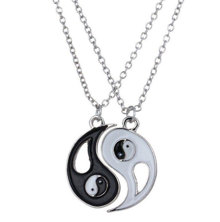 Pendentif Yin Yang Séparable Collier Bijoux Couple Amitié Chaîne