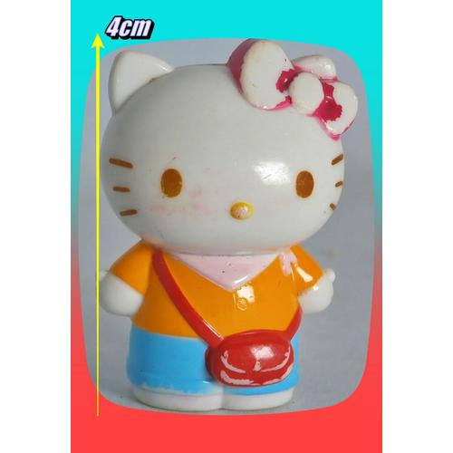 Figurine Hello Kitty - Chat Avec Sacoche Rouge - 4cm