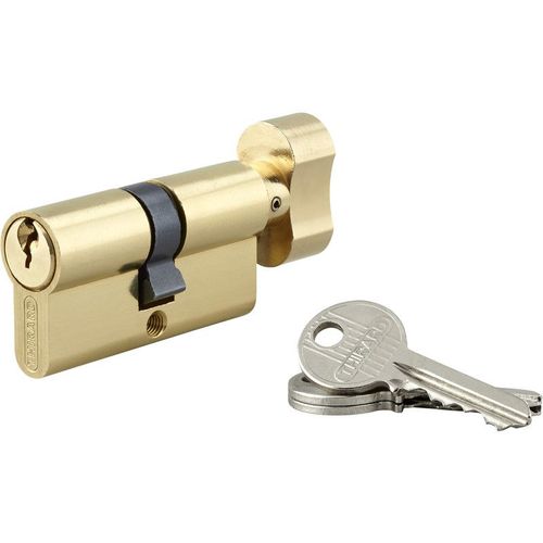 Cylindre Bouton SA laiton poli 3 clés Thirard 30 x 30mm