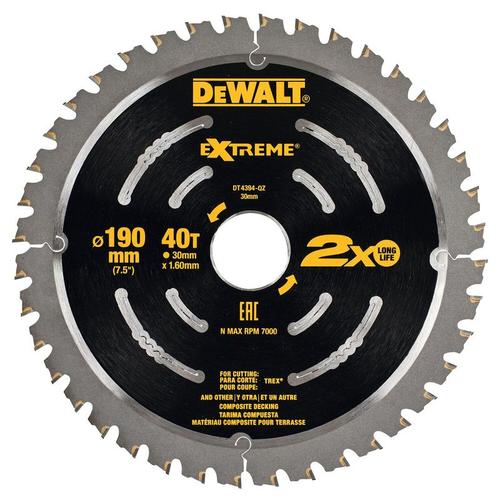 Lame de scie circulaire portative Dewalt Extrême diametre 190x30mm 40T