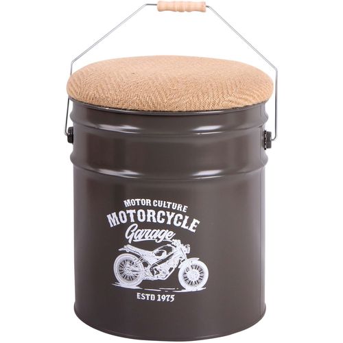 Pouf Coffre De Rangement En Métal Motorcycle