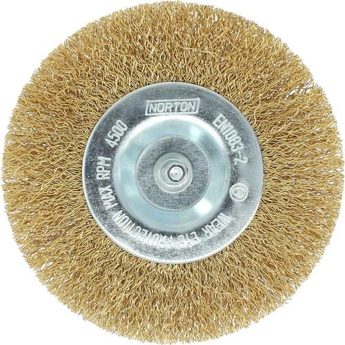 Brosse perceuse circulaire ondulé laiton Norton diametre 100mm