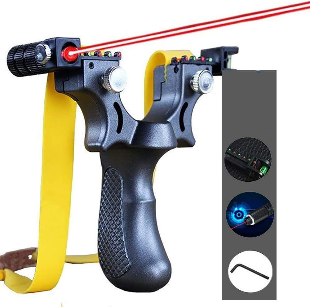BEO Lance-pierres de chasse professionnels avec vue laser fusée de poignet  haute puissance pour la chasse pour adultes pêche lance-pierre laser haute  puissance pour enfants avec 2 bandes de caoutchouc