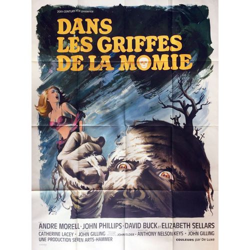 Dans Les Griffes De La Momie / The Mummy's Shroud - Véritable Affiche De Cinéma - Format 120x160 Cm - De John Gilling Avec Andre Morell, John Phillips, David Buck, Elizabeth Sell- Année 1967