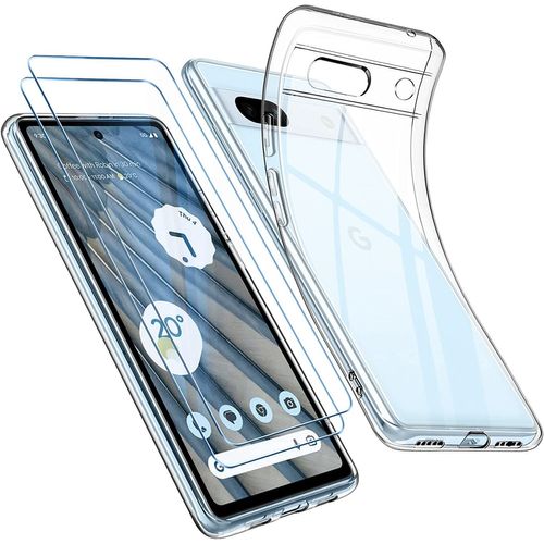 Coque Silicone Transparente + 2 Verres Trempes Pour Google Pixel 7a Little Boutik®