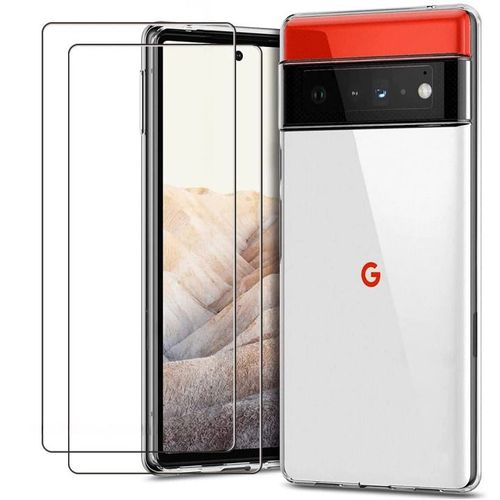 Coque Silicone Transparente + 2 Verres Trempes Pour Google Pixel 6 Pro Little Boutik®